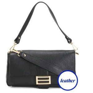 🇮🇹 Divina Firenze Genuine Italian Leather 'Abbi' Crossbody, Black